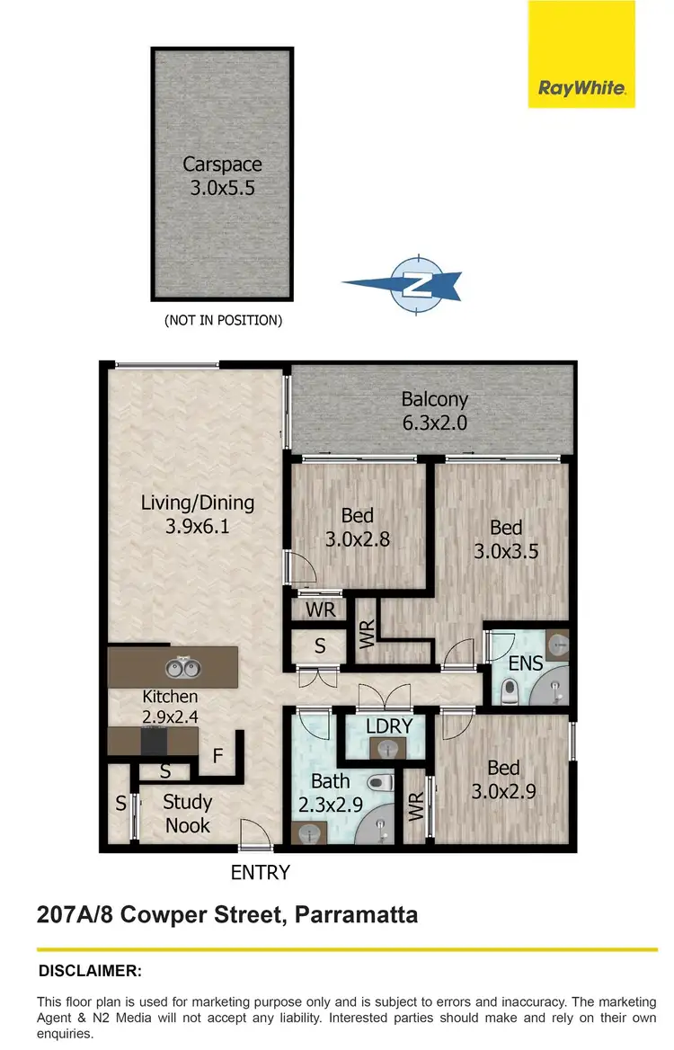 Floorplan of Homely apartment listing, 207A/8 Cowper Street, Parramatta NSW 2150
