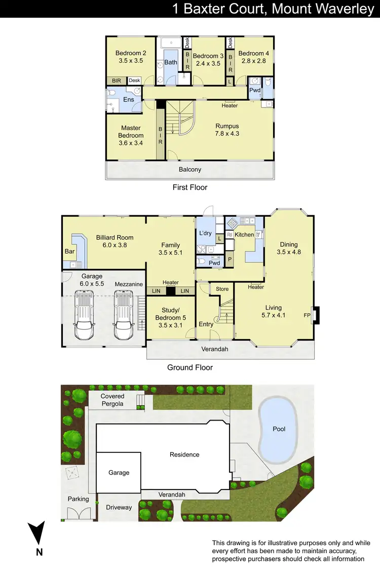 Floorplan of Homely house listing, 1 Baxter Court, Mount Waverley VIC 3149