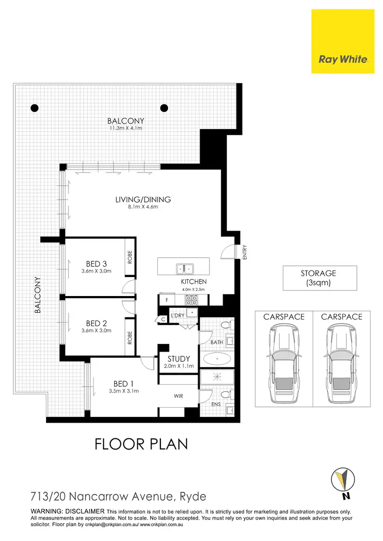 Floorplan of Homely apartment listing, 713/20 Nancarrow Avenue, Meadowbank NSW 2114