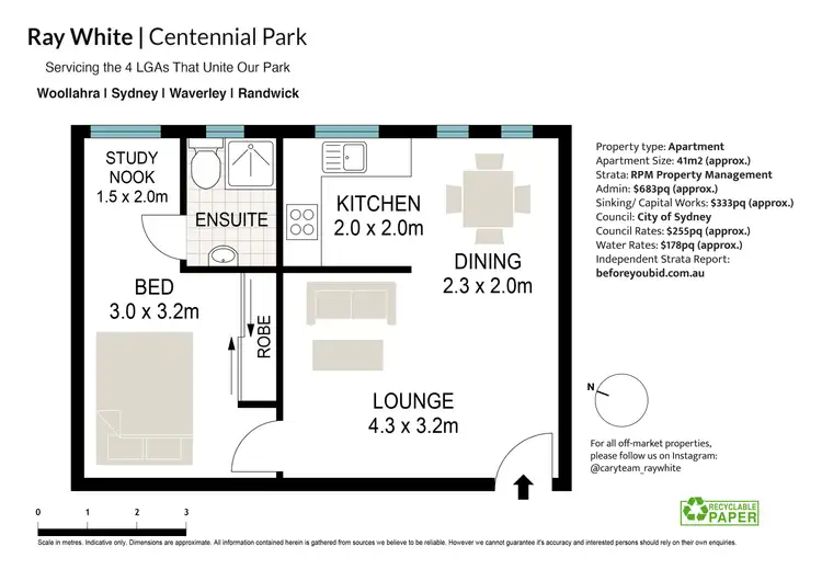 Floorplan of Homely apartment listing, 17/364 Moore Park Road, Paddington NSW 2021