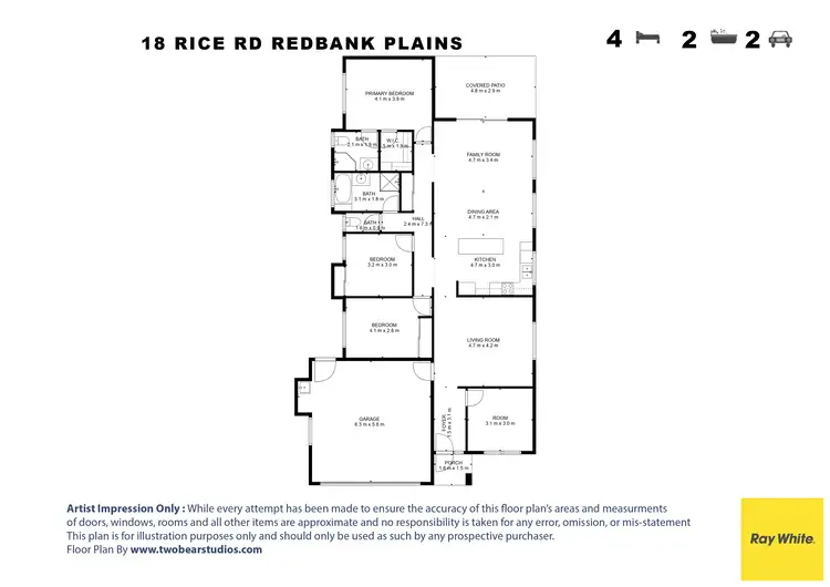Floorplan of Homely house listing, 18 Rice Road, Redbank Plains QLD 4301