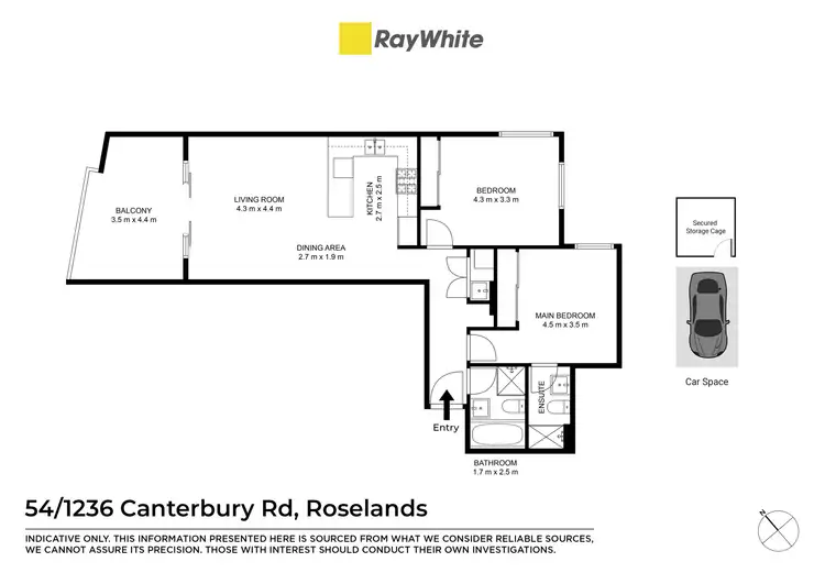 Floorplan of Homely apartment listing, 54/1236-1244 Canterbury Road, Roselands NSW 2196