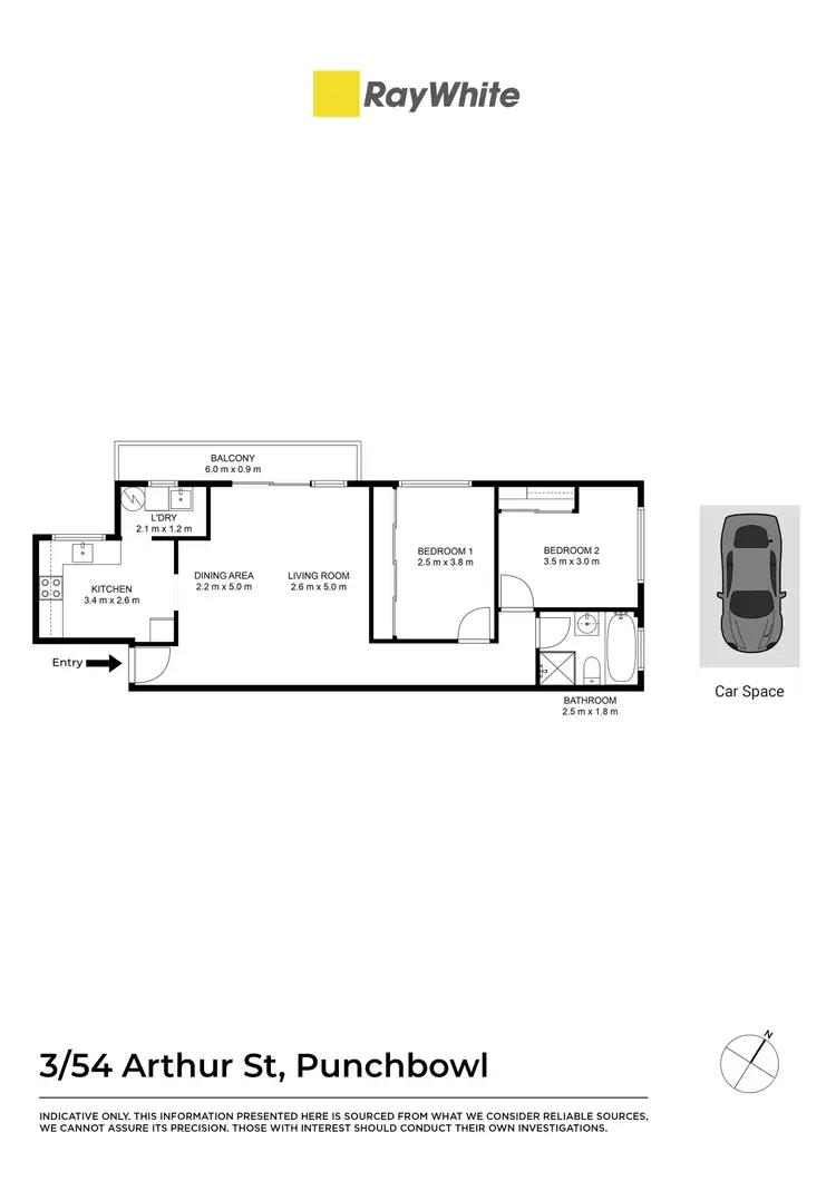 Floorplan of Homely unit listing, 3/54 Arthur Street, Punchbowl NSW 2196