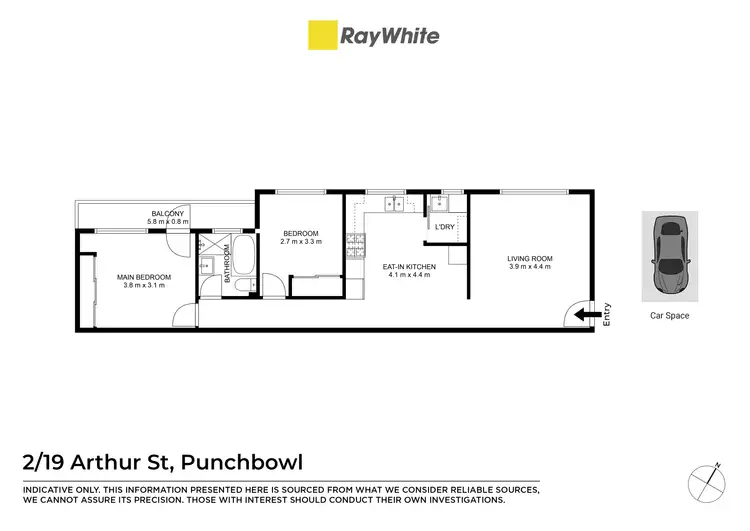 Floorplan of Homely unit listing, 2/19 Arthur Street, Punchbowl NSW 2196