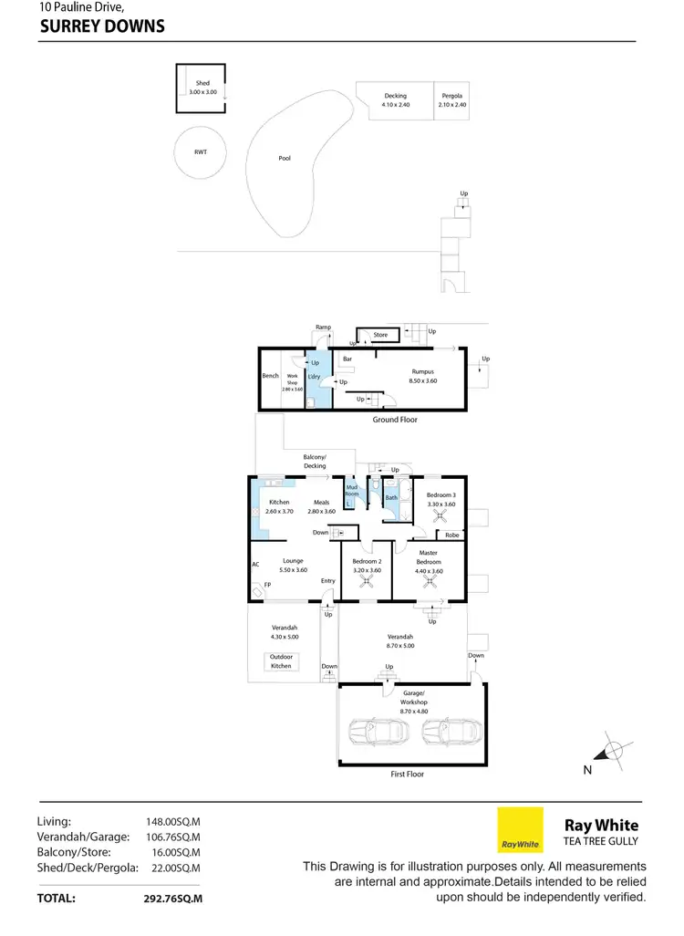 Floorplan of Homely house listing, 10 Pauline Drive, Surrey Downs SA 5126