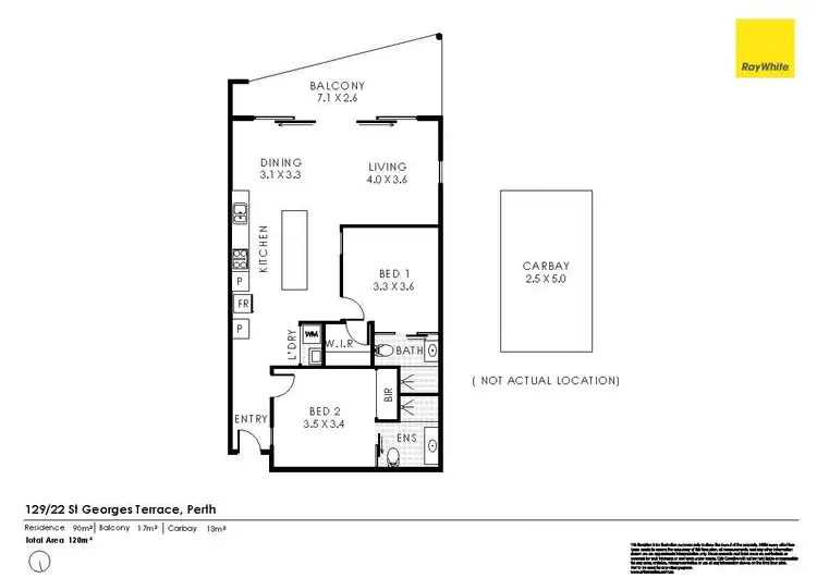 Floorplan of Homely apartment listing, 129/22 St Georges Terrace, Perth WA 6000