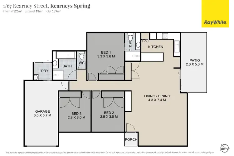 Floorplan of Homely unit listing, 1/67 Kearney Street, Kearneys Spring QLD 4350