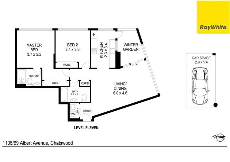 Floorplan of Homely unit listing, 1106/69 Albert Avenue, Chatswood NSW 2067