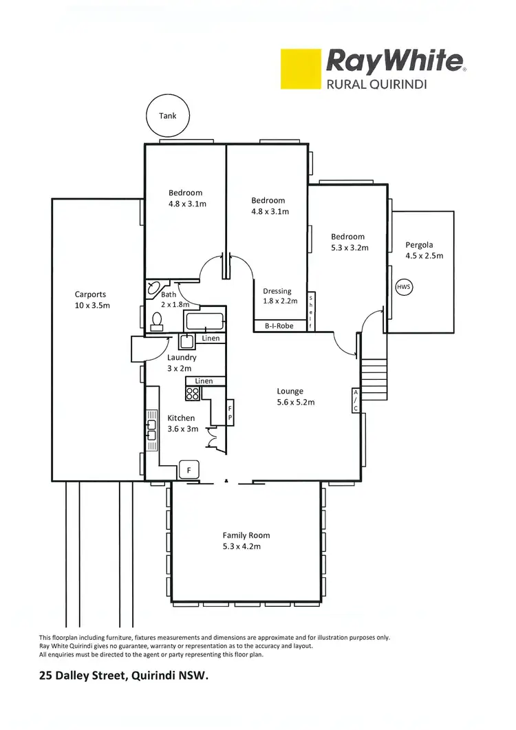 Floorplan of Homely house listing, 25 Dalley Street, Quirindi NSW 2343