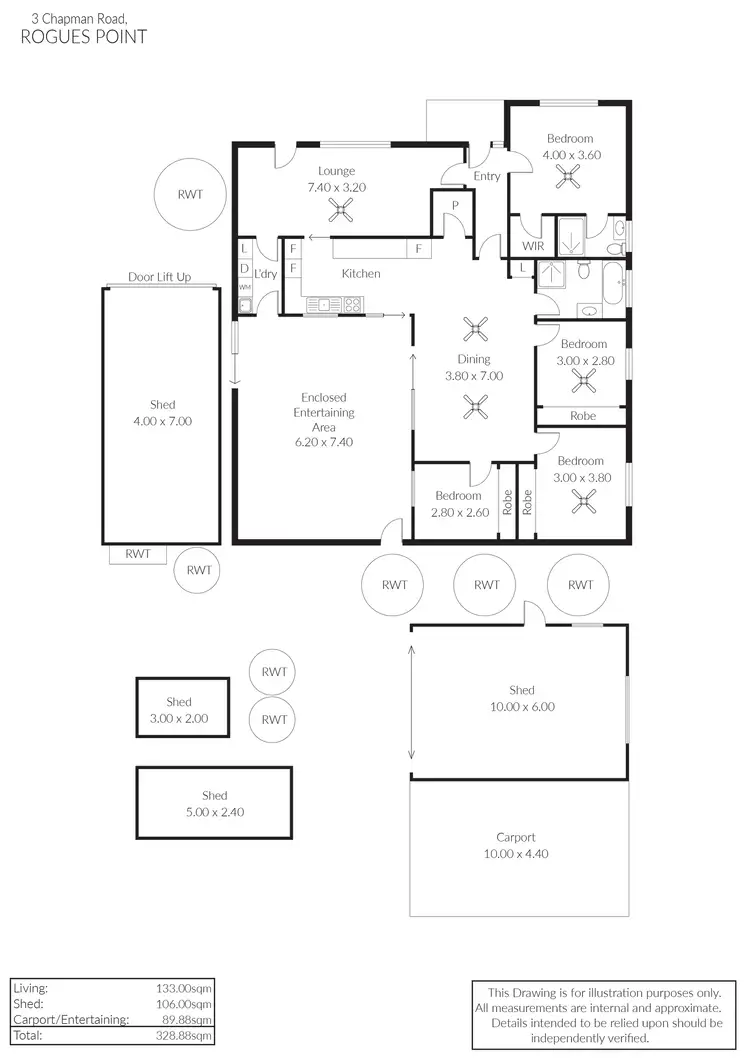 Floorplan of Homely house listing, 3 Chapman Road, Rogues Point SA 5571