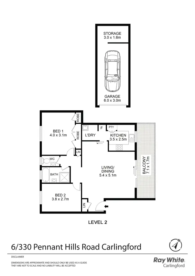 Floorplan of Homely unit listing, 6/330 Pennant Hills Road, Carlingford NSW 2118