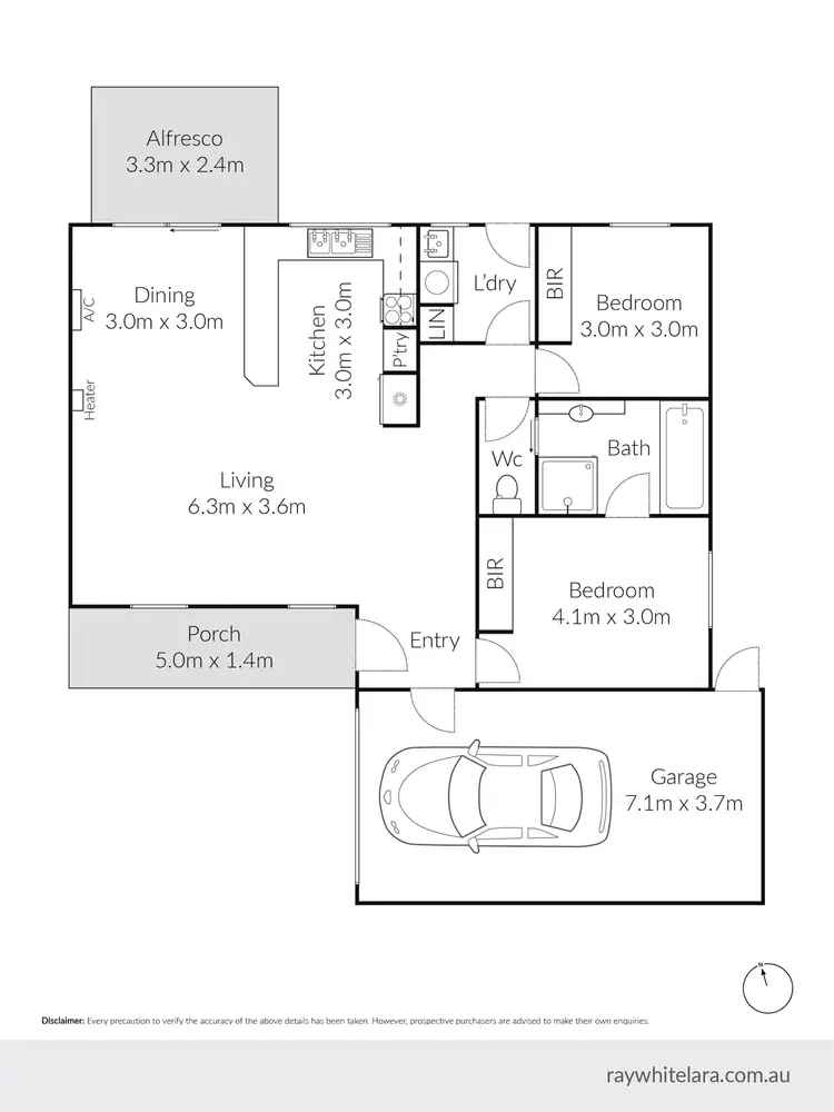 Floorplan of Homely unit listing, 2/2-4 Moa Street, Norlane VIC 3214