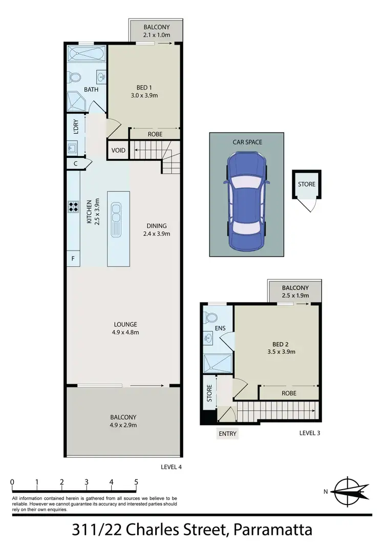Floorplan of Homely apartment listing, 311/22 Charles Street, Parramatta NSW 2150