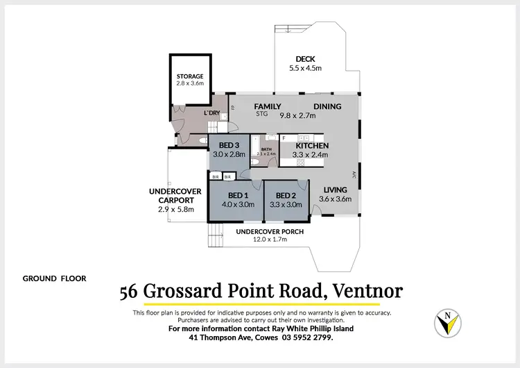 Floorplan of Homely house listing, 56 Grossard Point Road, Ventnor VIC 3922
