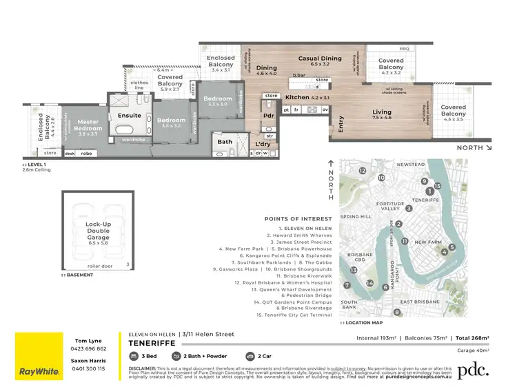 Floorplan of Homely apartment listing, 3/11 Helen Street, Teneriffe QLD 4005