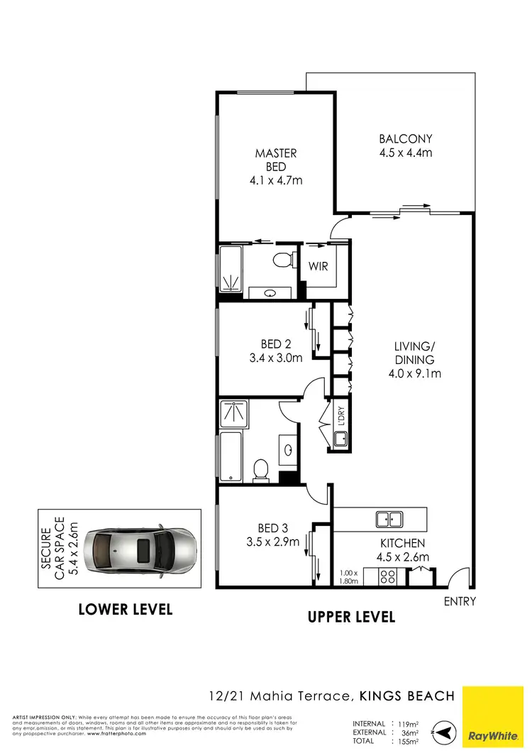 Floorplan of Homely unit listing, Unit 12/21 Mahia Terrace, Kings Beach QLD 4551