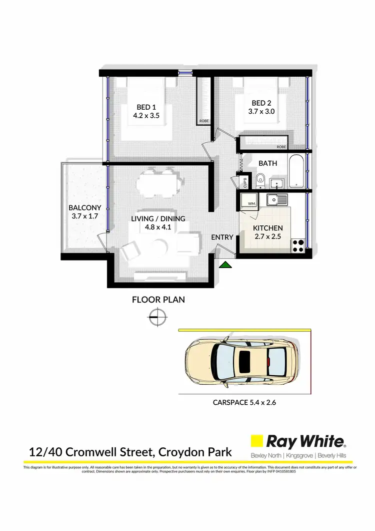 Floorplan of Homely unit listing, 12/40 Cromwell Street, Croydon Park NSW 2133