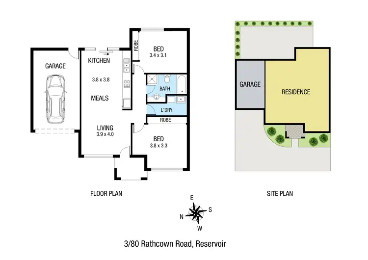 Floorplan of Homely unit listing, 3/80 Rathcown Road, Reservoir VIC 3073