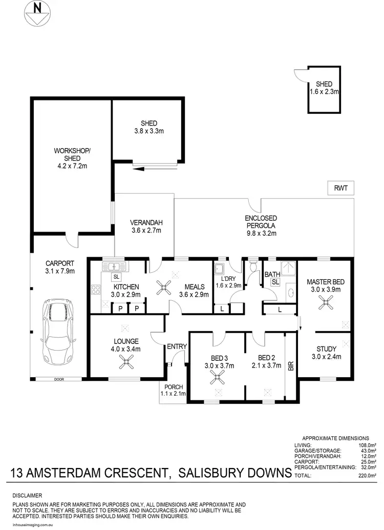 Floorplan of Homely house listing, 13 Amsterdam Crescent, Salisbury Downs SA 5108