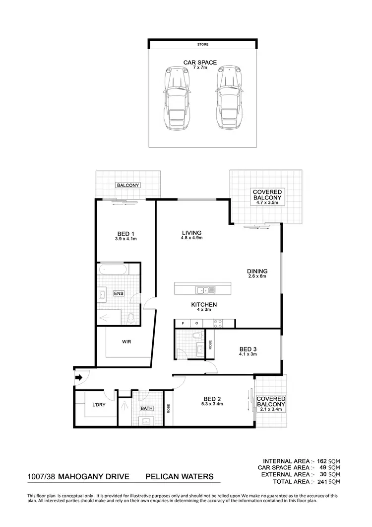Floorplan of Homely unit listing, Unit 1007/38 Mahogany Drive, Pelican Waters QLD 4551