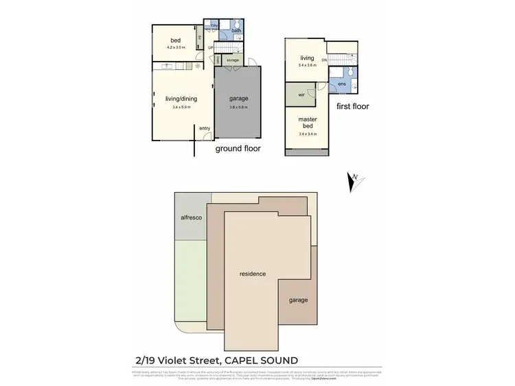 Floorplan of Homely townhouse listing, 2/19 Violet Street, Capel Sound VIC 3940