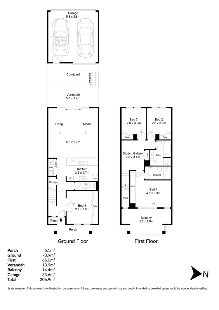 Floorplan of Homely townhouse listing, 18 Parna Lane, Lightsview SA 5085