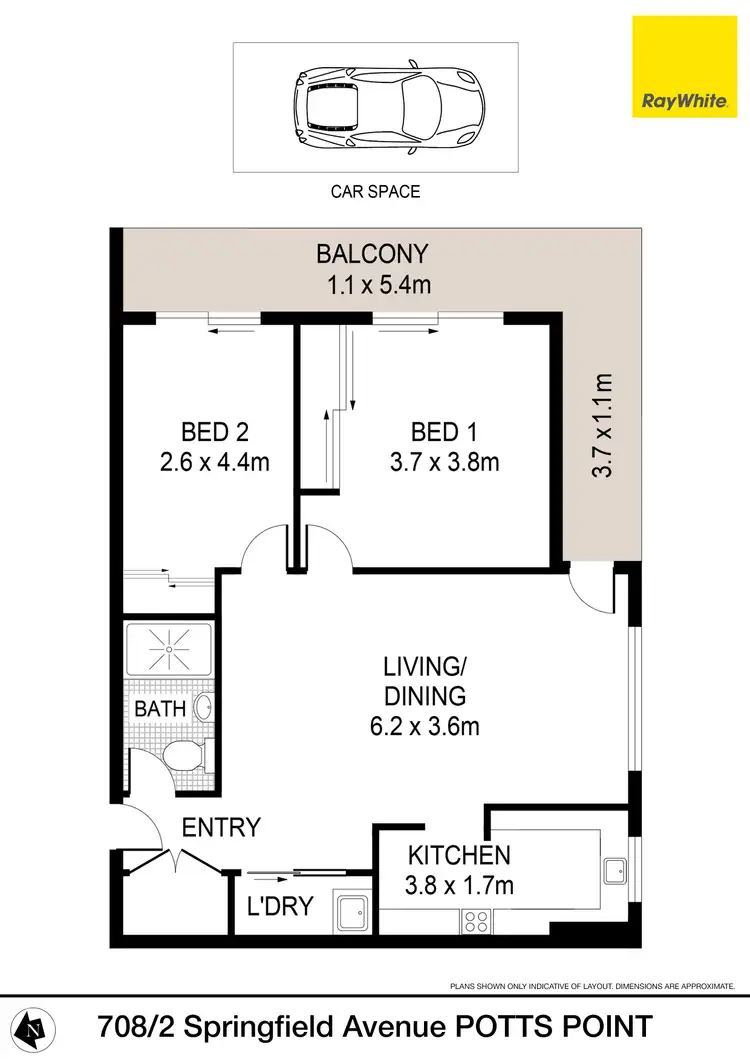Floorplan of Homely apartment listing, 708/2 Springfield Avenue, Potts Point NSW 2011