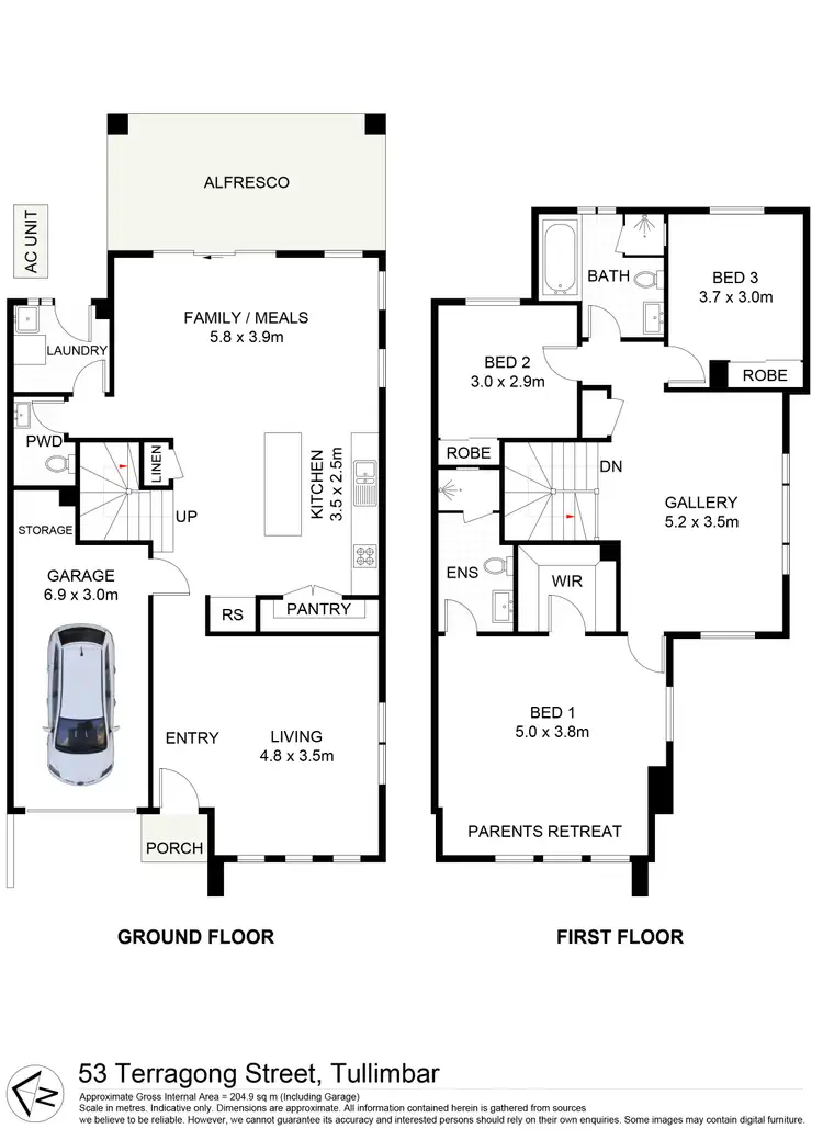 Floorplan of Homely semi-detached listing, 53 Terragong Street, Tullimbar NSW 2527