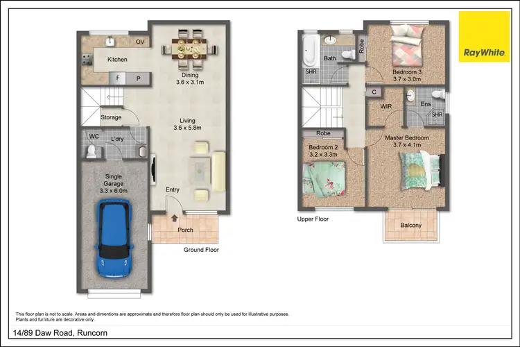 Floorplan of Homely townhouse listing, 14/89 Daw Road, Runcorn QLD 4113