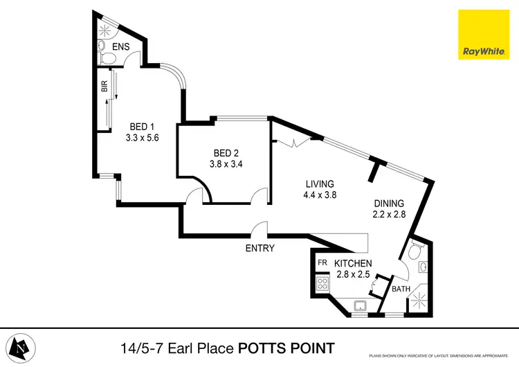 Floorplan of Homely apartment listing, 14/5-7 Earl Place, Potts Point NSW 2011