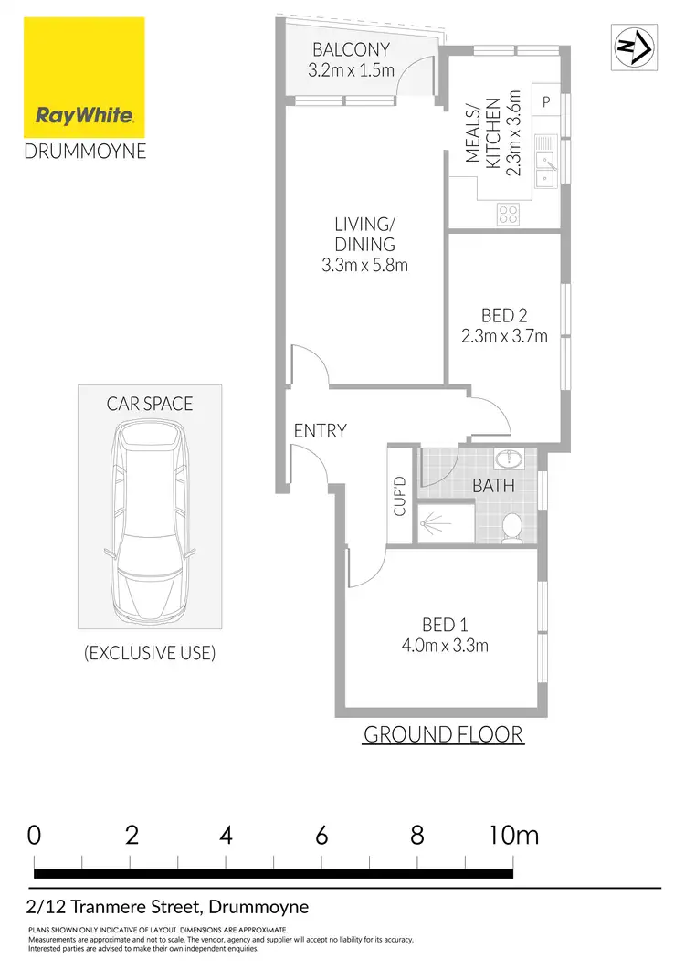 Floorplan of Homely apartment listing, 2/12 Tranmere Street, Drummoyne NSW 2047