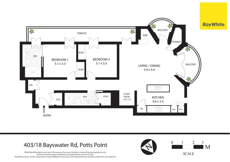 Floorplan of Homely apartment listing, 403/18 Bayswater Road, Potts Point NSW 2011