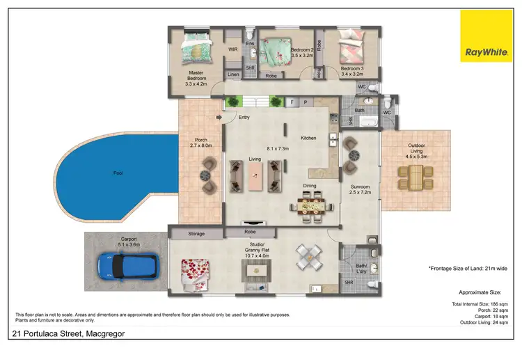 Floorplan of Homely house listing, 21 Portulaca Street, Macgregor QLD 4109