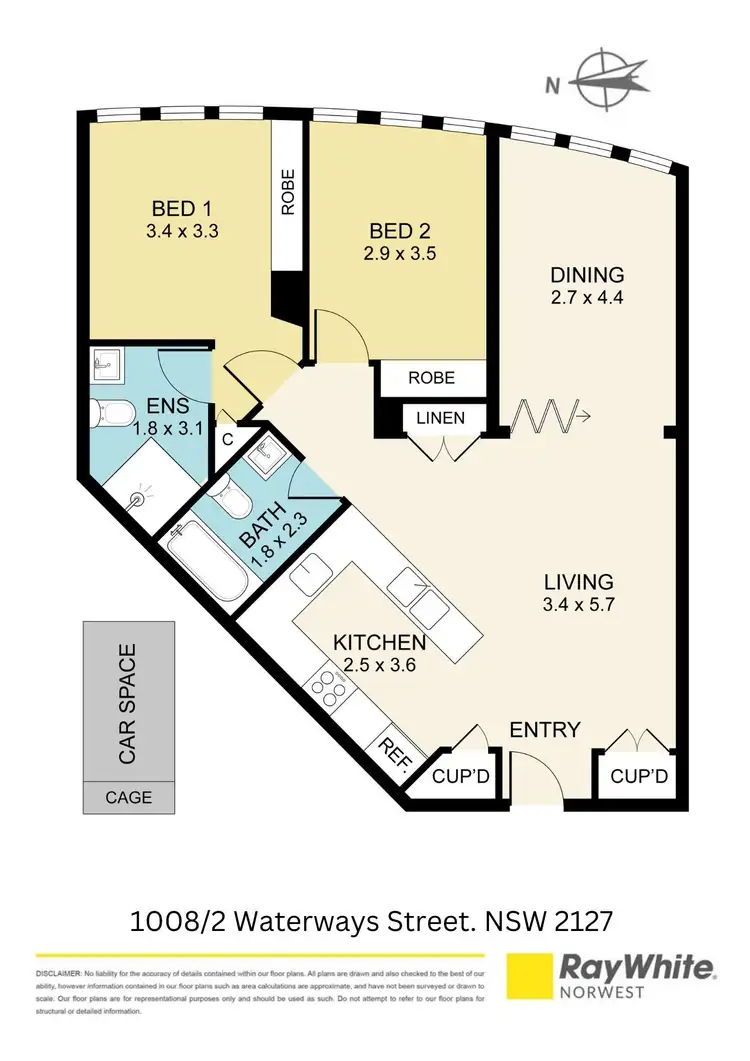 Floorplan of Homely apartment listing, 1008/2 Waterways Street, Wentworth Point NSW 2127