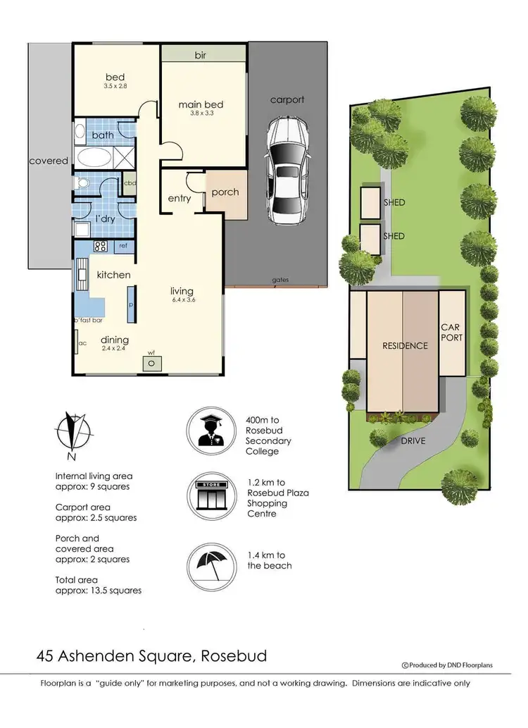 Floorplan of Homely house listing, 45 Ashenden Square, Rosebud VIC 3939