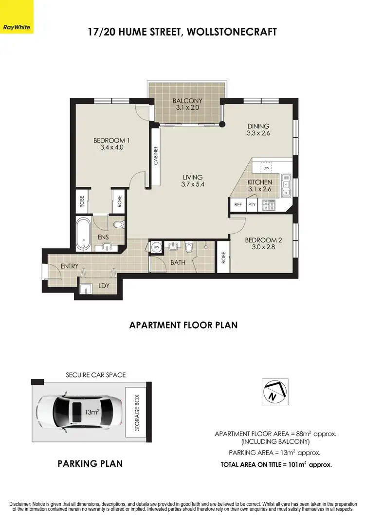 Floorplan of Homely apartment listing, 17/20-26 Hume Street, Wollstonecraft NSW 2065