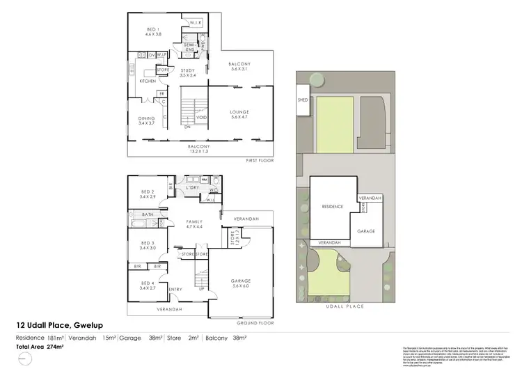 Floorplan of Homely house listing, 12 Udall Place, Gwelup WA 6018