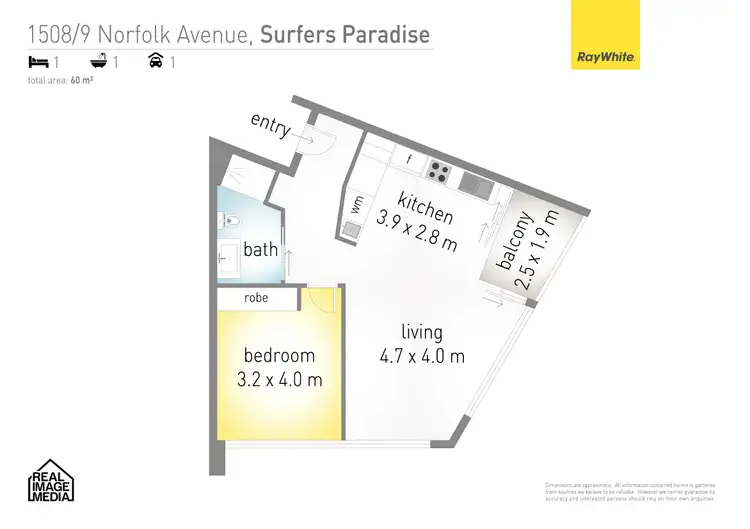Floorplan of Homely apartment listing, 1508/9 Norfolk Avenue, Surfers Paradise QLD 4217