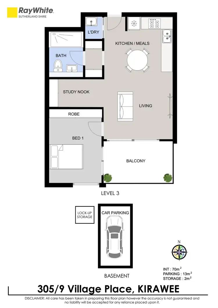 Floorplan of Homely apartment listing, 305/9 Village Place, Kirrawee NSW 2232