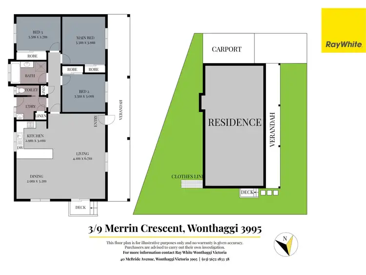 Floorplan of Homely unit listing, 3/9 Merrin Crescent, Wonthaggi VIC 3995