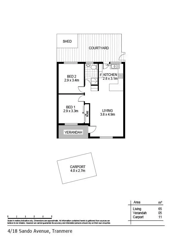 Floorplan of Homely unit listing, 4/18 Sando Avenue, Tranmere SA 5073