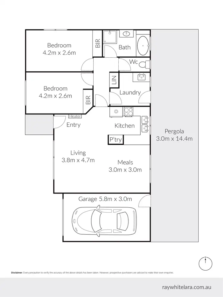 Floorplan of Homely unit listing, 2/2 Castlemaine Court, Corio VIC 3214