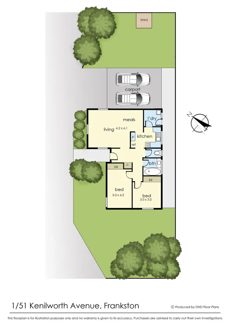 Floorplan of Homely unit listing, 1/51 Kenilworth Avenue, Frankston VIC 3199