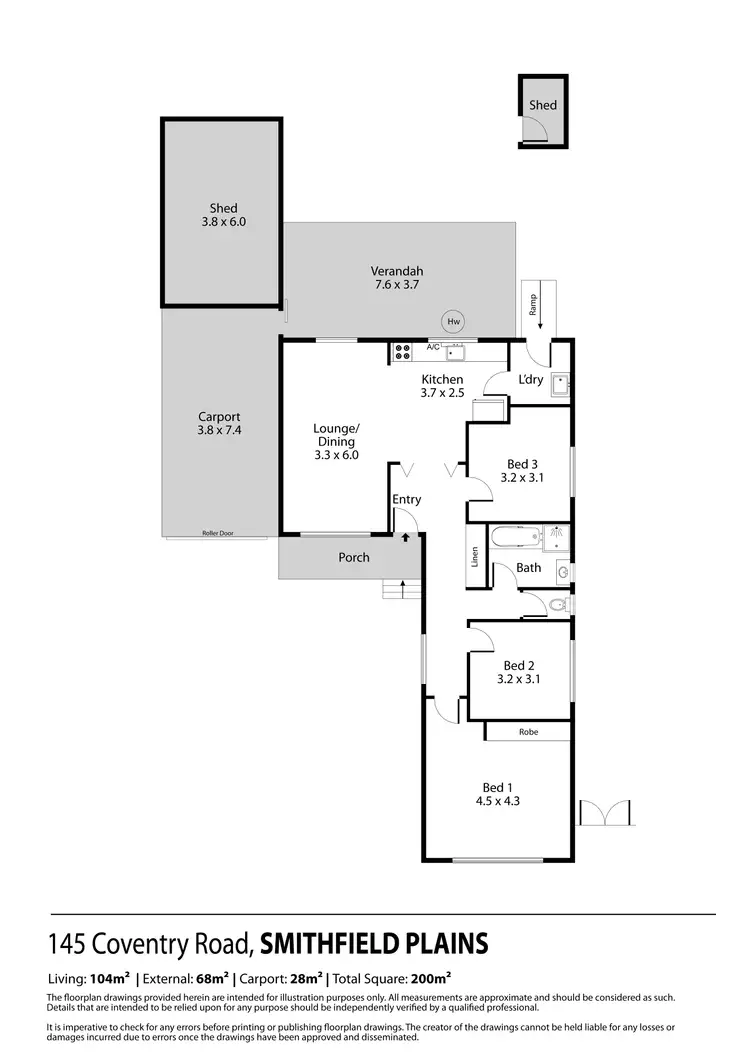 Floorplan of Homely house listing, 145 Coventry Road, Smithfield Plains SA 5114