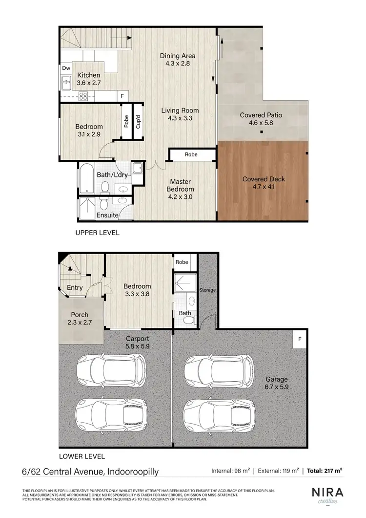Floorplan of Homely townhouse listing, 6/62 Central Avenue, Indooroopilly QLD 4068