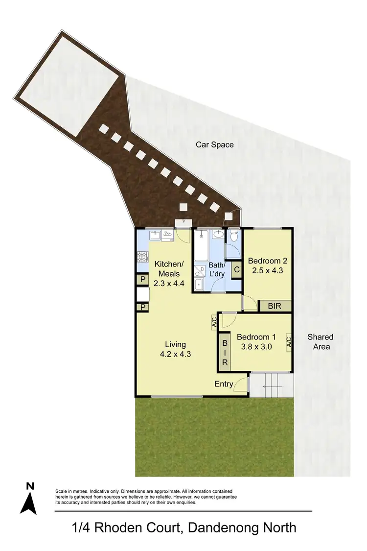 Floorplan of Homely unit listing, 1/4 Rhoden Court, Dandenong North VIC 3175