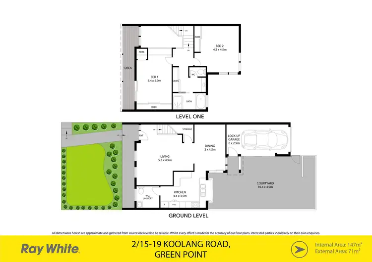 Floorplan of Homely townhouse listing, 2/15 Koolang Road, Green Point NSW 2251
