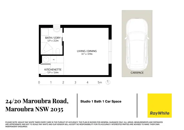Floorplan of Homely studio listing, 24/20 Maroubra Road, Maroubra NSW 2035