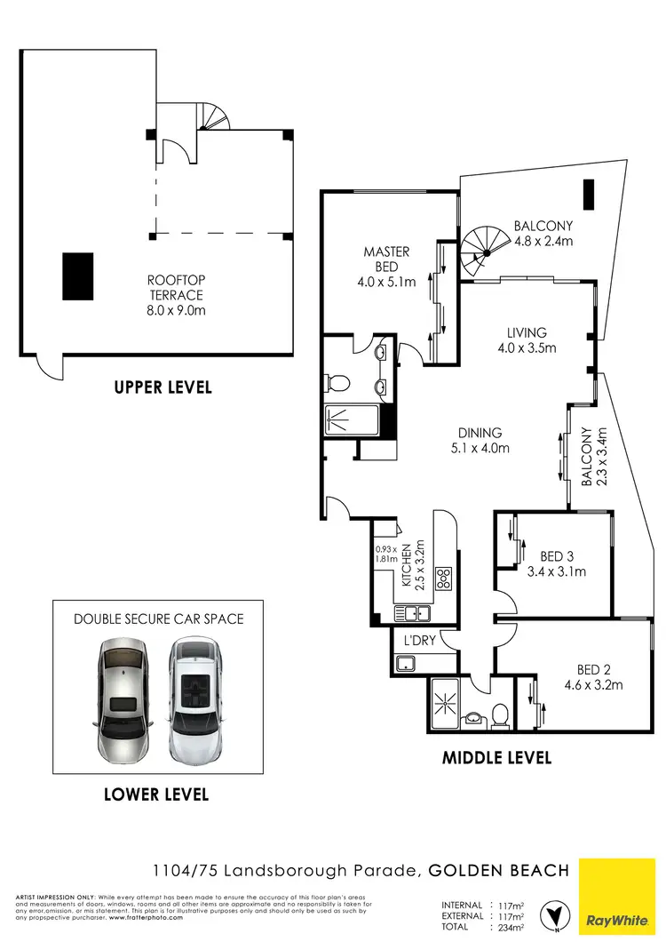 Floorplan of Homely unit listing, Unit 1104/75 Landsborough Parade, Golden Beach QLD 4551