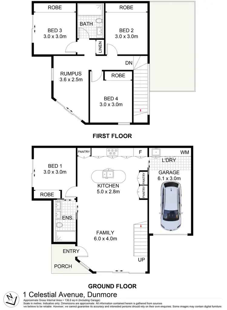 Floorplan of Homely semi-detached listing, 1 Celestial Avenue, Dunmore NSW 2529